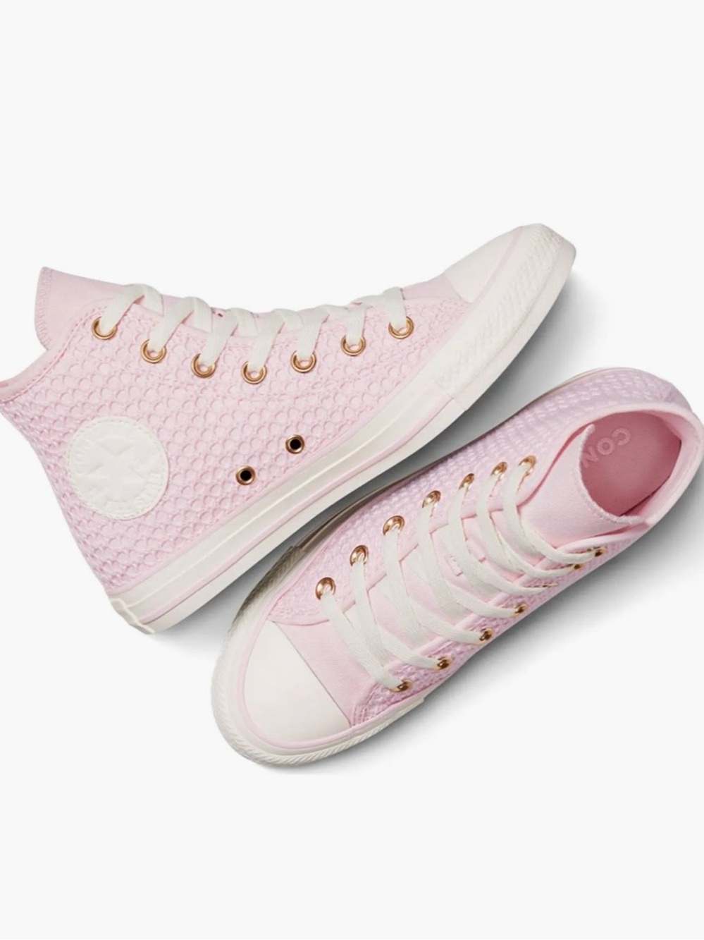 Converse High Top Sneaker - Light Pink with White Accents - Picture 1 of 12